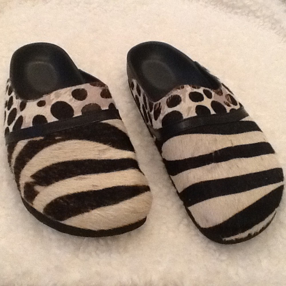 Zebra print Birkenstock mules